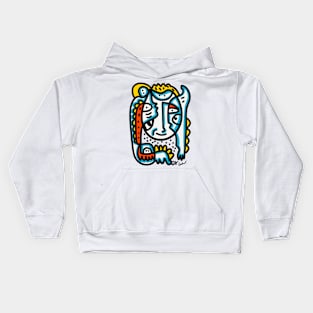 Graffiti Cool Creature Blue Yellow Kids Hoodie